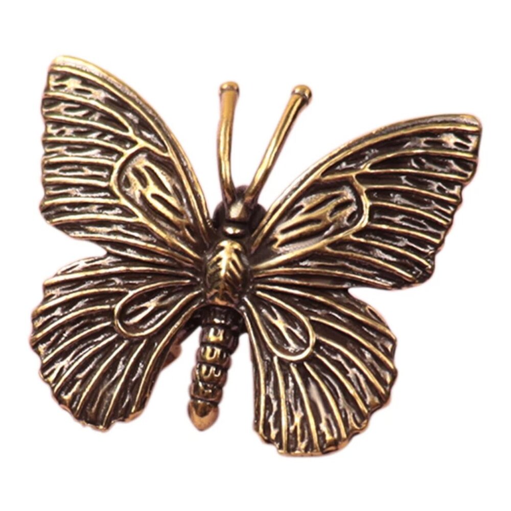 Mini Brass Butterfly Figurine – Vintage Feng Shui Home Decoration Ornament